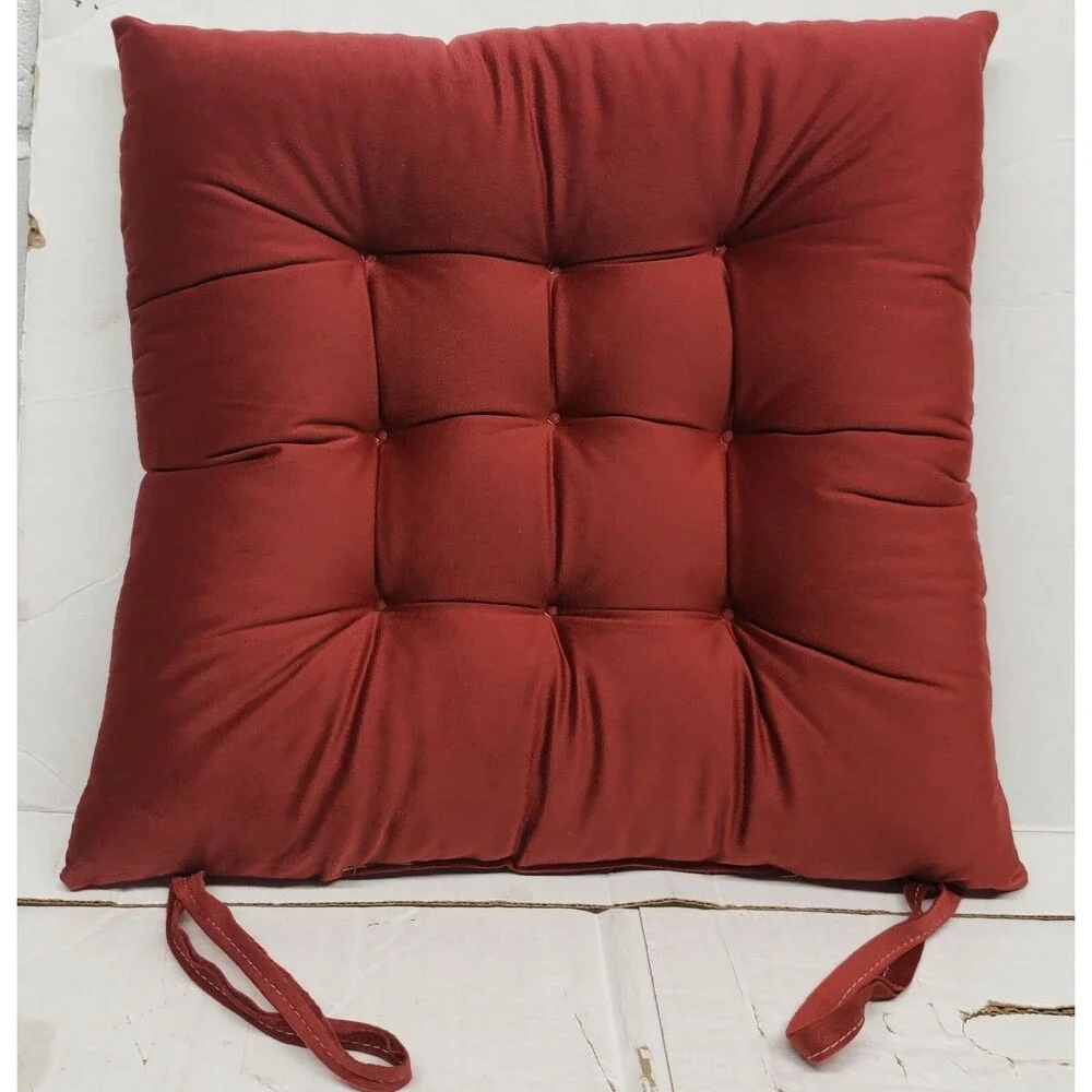SET OF 2 SAME THICK CHAIR PADS CUSHIONS w/ties,16